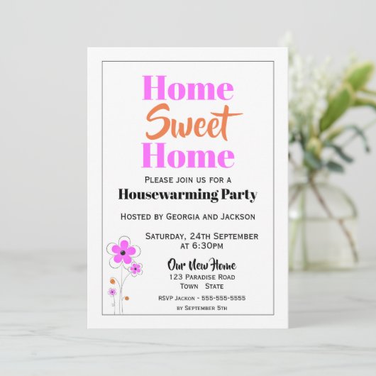 Uitnodiging voor thuishuisverwarming (Staand voorkant)