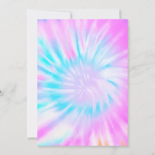 Uitnodiging voor tie-dye roller skate feest (Achterkant)