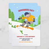 Uitnodiging voor tiener-snowboarders (Voorkant / Achterkant)