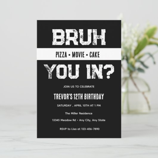 Uitnodiging voor tiener verjaardag (Staand voorkant)