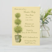 Uitnodiging voor tiered Topiary Garden Party (Staand voorkant)