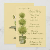 Uitnodiging voor tiered Topiary Garden Party (Voorkant / Achterkant)