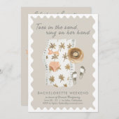 Uitnodiging voor tijdschema van Beach Bachelorette (Voorkant / Achterkant)