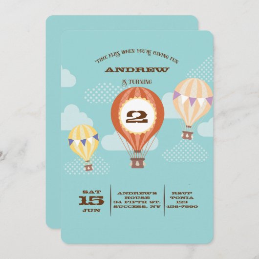 Uitnodiging voor Time Flies (Voorkant / Achterkant)