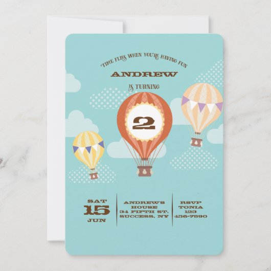 Uitnodiging voor Time Flies (Voorkant)