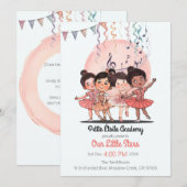 Uitnodiging voor Tiny Dancers Recital – Eigen Stud (Voorkant / Achterkant)