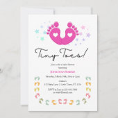 Uitnodiging voor Tiny Toes Baby Shower (Voorkant)