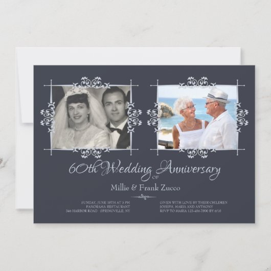 Uitnodiging voor 'Toen en Nu' Foto Jubileumfeest (Voorkant)