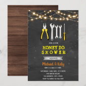 Uitnodiging voor tool honing doe douche (Voorkant / Achterkant)