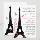 Uitnodiging voor Tortelduifjes-bruiloft (Voorkant / Achterkant)