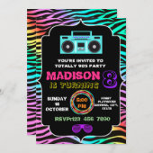 Uitnodiging voor totaal awesome 90s feest (Voorkant / Achterkant)