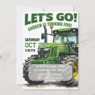 Uitnodiging voor Tractor verjaardagsfeestje voor m