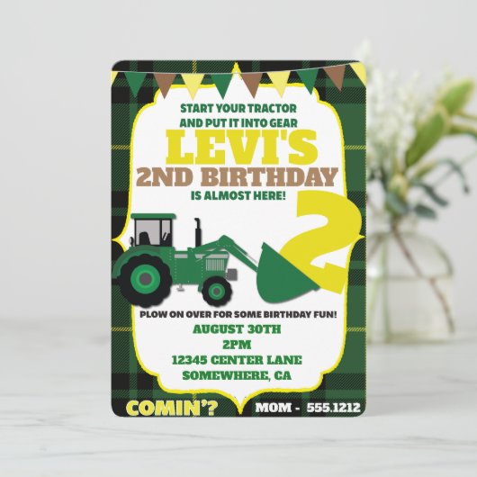 UITNODIGING VOOR TRACTORTHEMA (Staand voorkant)