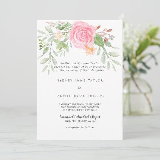 Uitnodiging voor traditionele bruiloft van de lent (Staand voorkant)