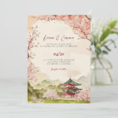 Uitnodiging voor traditionele Japanse landschapsbr (Staand voorkant)