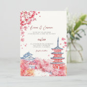 Uitnodiging voor traditionele Japanse landschapsbr (Staand voorkant)