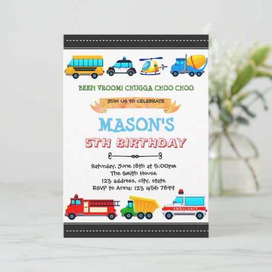 Uitnodiging voor transportpartij (Staand voorkant)