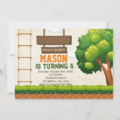 Uitnodiging voor Treetop Course-feestje (Voorkant)