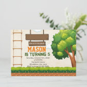 Uitnodiging voor Treetop Course-feestje (Staand voorkant)