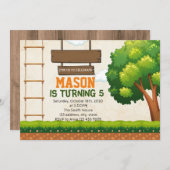 Uitnodiging voor Treetop Course-feestje (Voorkant / Achterkant)