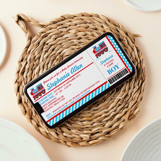 Uitnodiging voor treininstapweigering Baby shower