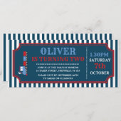 Uitnodiging voor treinkaartjes verjaardagsfeest (Voorkant / Achterkant)