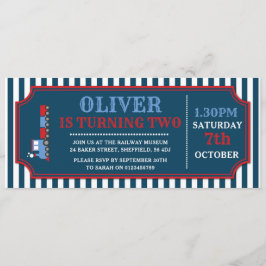 Uitnodiging voor treinkaartjes verjaardagsfeest