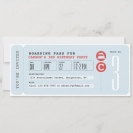 Uitnodiging voor treinkaartjes verjaardagsfeest