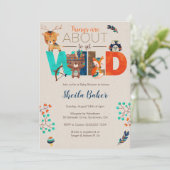 Uitnodiging voor tribal Baby shower - Boho Invite (Staand voorkant)