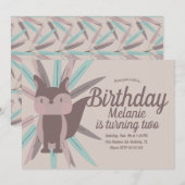 Uitnodiging voor tribale tribale verjaardag Cute F (Voorkant / Achterkant)