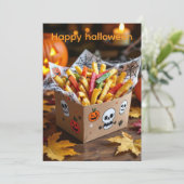 Uitnodiging voor trick or treat (Staand voorkant)