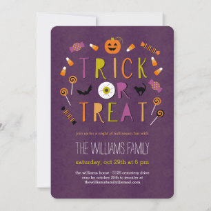 Uitnodiging voor Trick Or Treat Halloween-feest