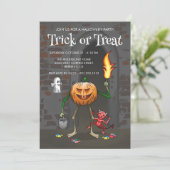 Uitnodiging voor Trick or Treat Halloween-feest (Staand voorkant)