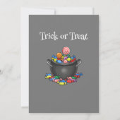 Uitnodiging voor Trick or Treat Halloween-feest (Achterkant)