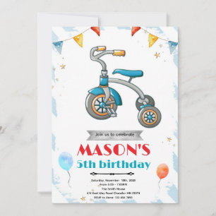 Uitnodiging voor tricycle verjaardagsfeestje