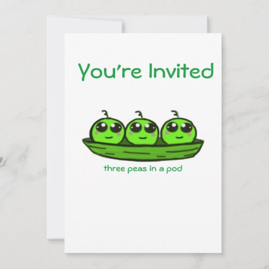 Uitnodiging voor triplet Baby shower (Voorkant)