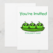 Uitnodiging voor triplet Baby shower (Voorkant / Achterkant)