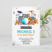 Uitnodiging voor trommelfeest (Staand voorkant)