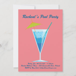 Uitnodiging voor Tropical Coral Pool Party