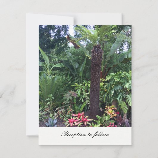 Uitnodiging voor Tropical Green Wedding (Achterkant)