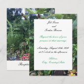 Uitnodiging voor Tropical Green Wedding (Voorkant / Achterkant)
