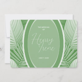 Uitnodiging voor Tropical Green Wedding