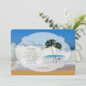 Uitnodiging voor Tropical Island Wedding (Staand voorkant)