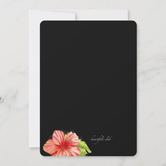 Uitnodiging voor Tropical Night Luau (Achterkant)