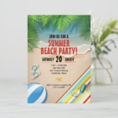 Uitnodiging voor Tropical Summer Beach Party (Staand voorkant)