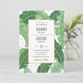 Uitnodiging voor Tropical Summer Wedding (Staand voorkant)