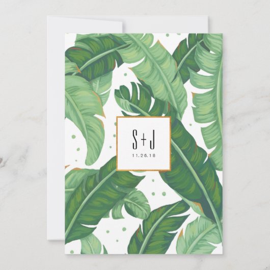 Uitnodiging voor Tropical Summer Wedding (Achterkant)