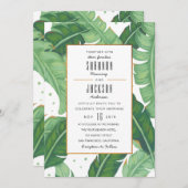 Uitnodiging voor Tropical Summer Wedding (Voorkant / Achterkant)