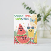 Uitnodiging voor Tropical Treats Party – Sweet Sum (Staand voorkant)