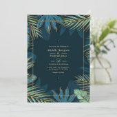 Uitnodiging voor Tropical Wedding (Staand voorkant)